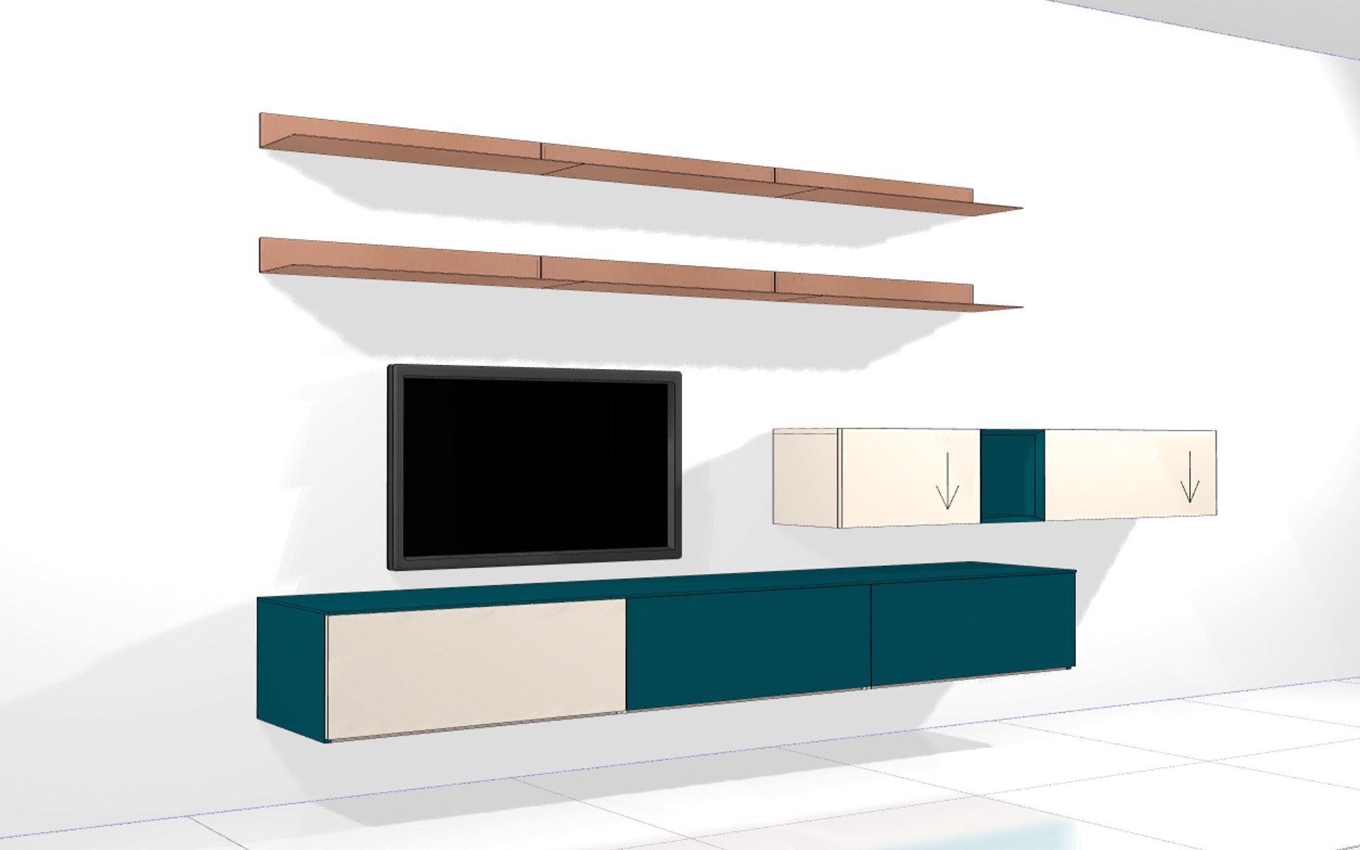Wandkasten BedHabits Bookliving zij